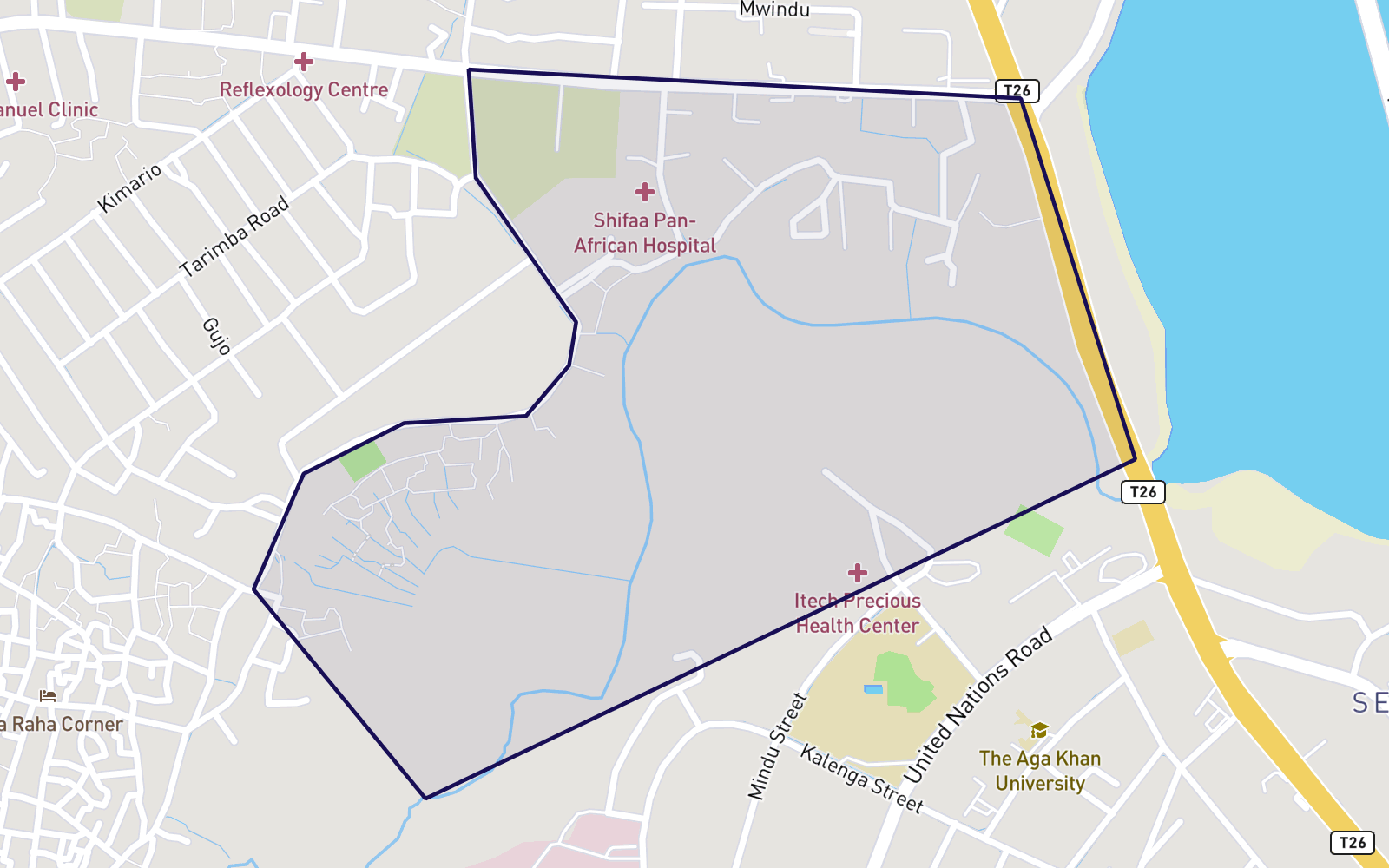 Map of Ada Estate, Dar es Salaam